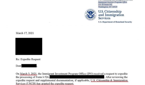 [2021] 最快12日成功取得美國移民局EB-5 加快申請(Expedite Application)批核